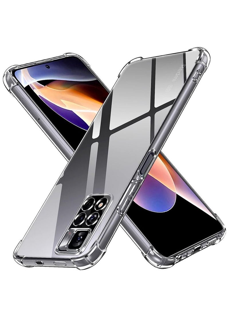 CATANES Xiaomi Redmi Note 11 5G Case Cover Clear Protective TPU Four Corners Cover Transparent Soft Case - Image 1