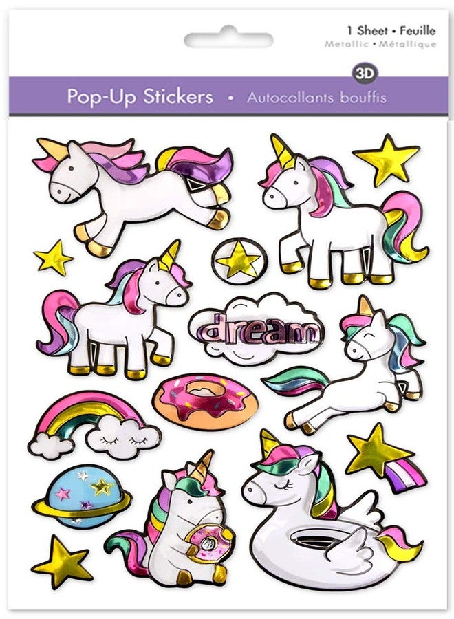 AoneFun Rainbow Unicorn Stickers - Sparkly & Shiny, Perfect for Kids & Girls - Image 1