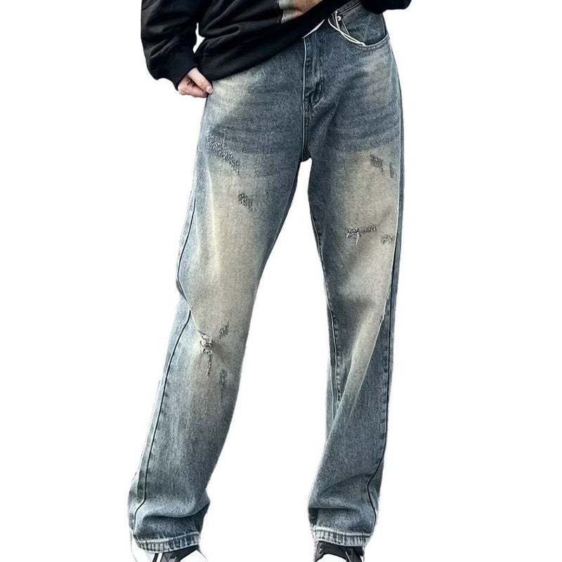 Unisex Classic Denim Jeans Loose Fit Daily Outdoor Wear - Image 5