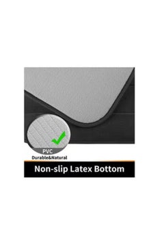 MahMir 2-Piece Set Kitchen Mat Non-Slip Rugs Set Line Design Quickly Absorbs Water Dark Grey 120 x 40 and 60 x 40 Centimeter ( Brown )  - Image 4