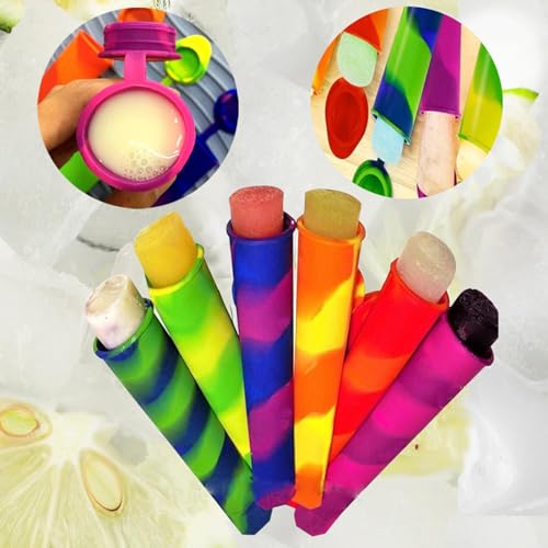 Wpunwen Silicone Ice Pop Molds Wpunwen Ice Popsicle Molds with Lids 6 Pcs Silicone Popsicle Molds for Kids with Clean Brush Durable Reusable Popsicle Tubes Multi color - Image 5