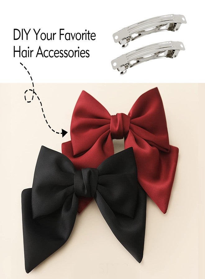 Cinaci 50 Pack 8cm / 3 inches Blank Silver Metal DIY Craft French Barrettes Snap Hair Clips Pins for Women Girls Hair Accessories - Image 5