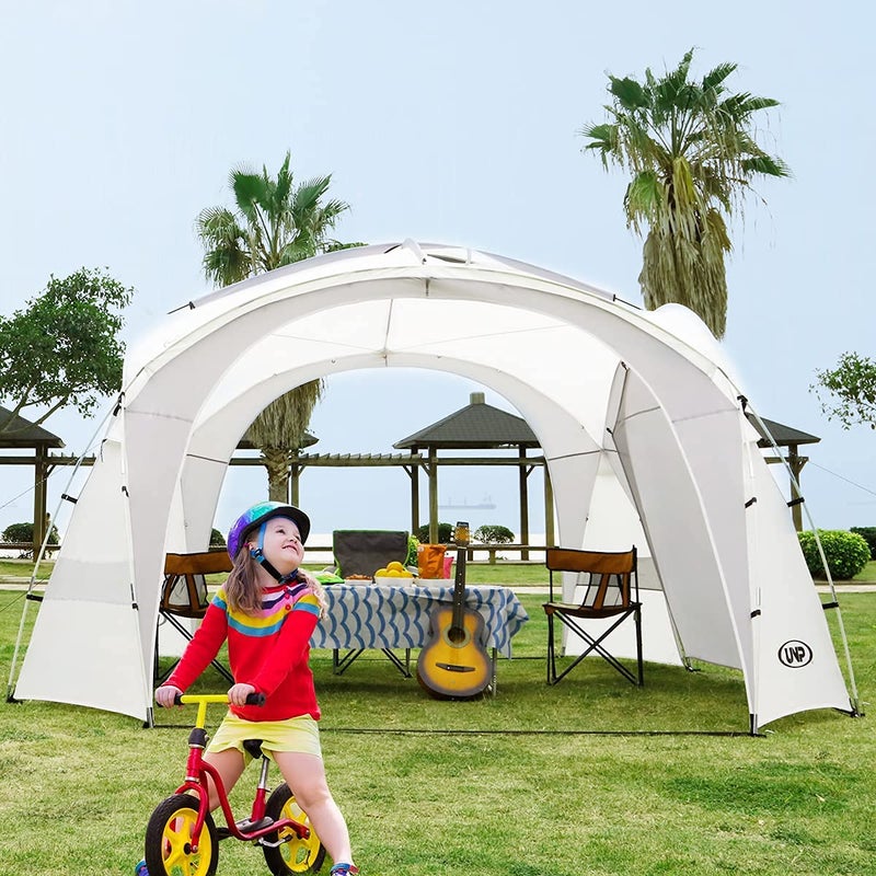 UNP Easy Beach Tent Pop Up Canopy UPF50+ Tent with Side Wall, Ground Pegs, and Stability Poles, Sun Shelter Rainproof, Waterproof for Camping Trips, Backyard Fun, Party Or Picnics (10x10 ft, White) - Image 5