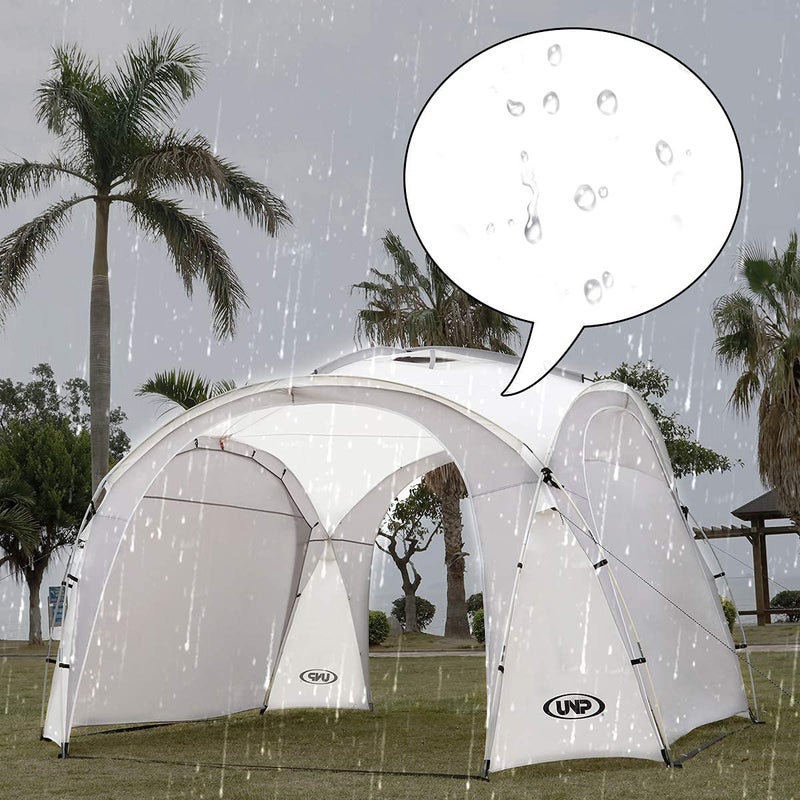 UNP Easy Beach Tent Pop Up Canopy UPF50+ Tent with Side Wall, Ground Pegs, and Stability Poles, Sun Shelter Rainproof, Waterproof for Camping Trips, Backyard Fun, Party Or Picnics (10x10 ft, White) - Image 3