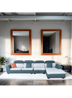 HOMEVEO A corner sofa set, 5-seater Scatter L Shaped  Cushion measuring 3.8 x 1.85 meters  - Image 1