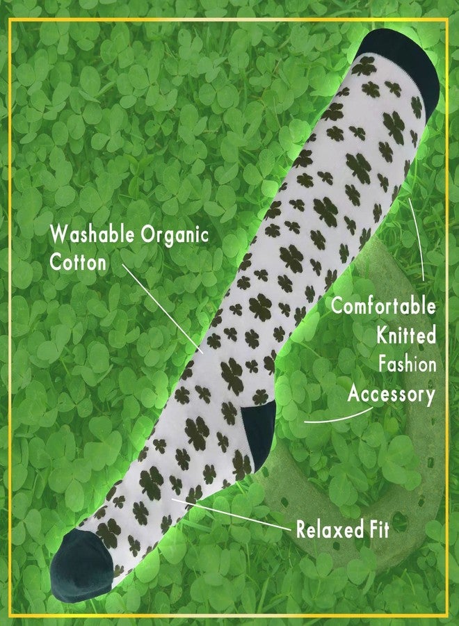 BaHoki Essentials St. Patrick's Day Socks - Knee High Irish Green - Shamrock and Clover Socks - Image 4