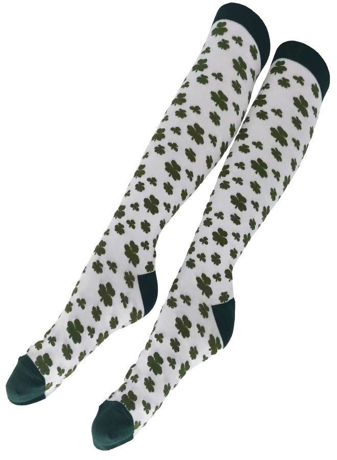 BaHoki Essentials St. Patrick's Day Socks - Knee High Irish Green - Shamrock and Clover Socks - Image 1