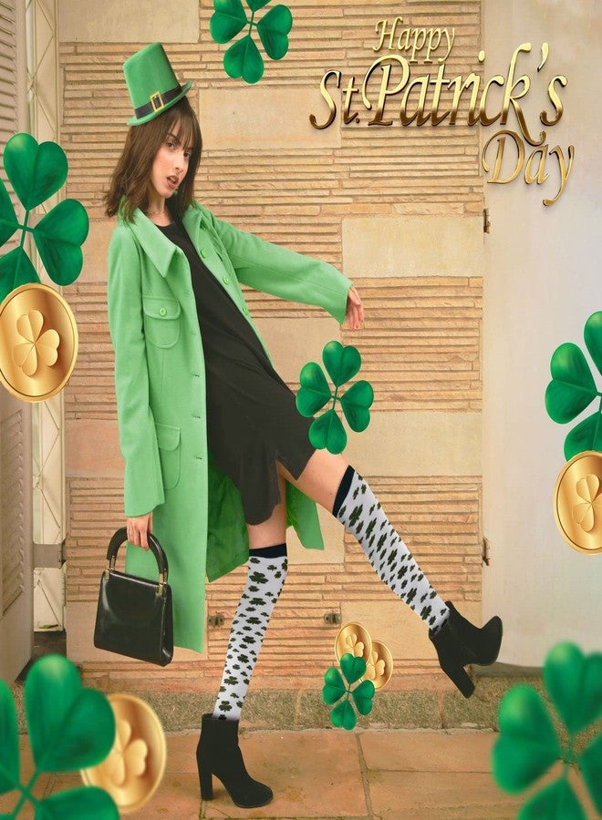 BaHoki Essentials St. Patrick's Day Socks - Knee High Irish Green - Shamrock and Clover Socks - Image 3