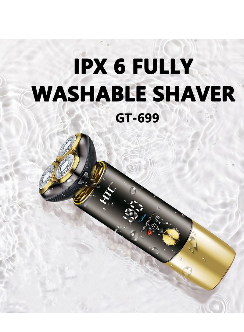 HTC GT-699 IPX6 Fully Washable Shaver with LED Display for Men - Image 3