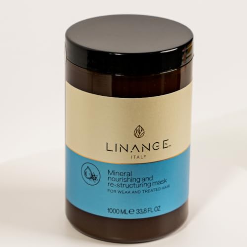 Linange Mineral Mask 1000ml, Unisex Skin Treatment Cream, Nourishing Ingredients for Softness, Shine and Volume - Image 3