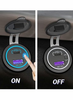 Generic 12V PD 3.0 & Quick USB Car Fast Charger Socket with ON/OFF Switch for 12V/24V Vehicles, Boats, Golf Carts, Marine, RVs, and Motorcycles (Extension Cord Not Included)  - Image 2