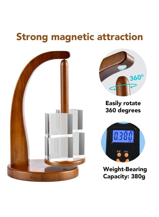 ULOI Crochet Yarn Holder - Upgrade with Crochet Accessories Storage Attachment, Magnetic Wooden Yarn Storage for Knitting Accessories, Perfect for Crocheting and Knitting Projects, Walnut Finish - Image 5