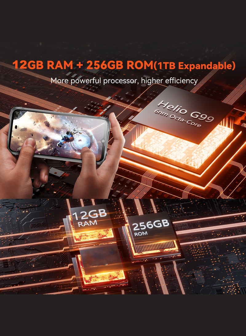 Cubot Kingkong 9 Rugged Smartphone 120hz 6.583-Inch Screen 12GB RAM+256GB ROM 10600mAh Battery 33W Fast Charging 100MP Main + 24MP Night Vision Camera NFC Black - Image 2