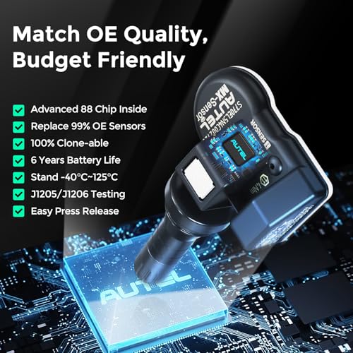 Autel TPMS Sensor MX-Sensor Tire Pressure Monitor Sensor 2 in 1 TPMS Sensors 315MHz 433MHz, Replaced OEM Tire Sensors Screw-in Rubber Valves (Pack of 4 SENSORS) - Image 3