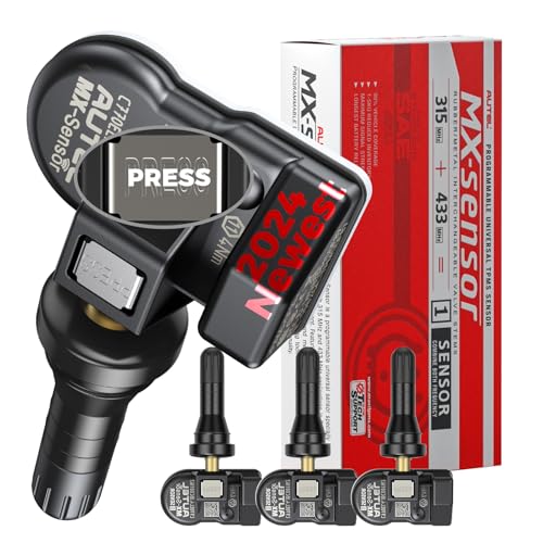 Autel TPMS Sensor MX-Sensor Tire Pressure Monitor Sensor 2 in 1 TPMS Sensors 315MHz 433MHz, Replaced OEM Tire Sensors Screw-in Rubber Valves (Pack of 4 SENSORS) - Image 1