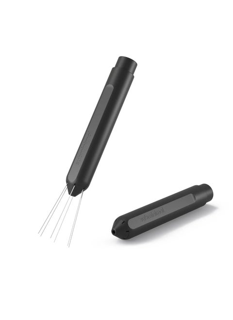 Flick WDT Tool | Pen Design Weiss Distribution Technique Espresso making tool, Fine Needles, Spring-loaded Auto hide Needles, Safe, Easy to Use, 2x Stands in the Box - Black