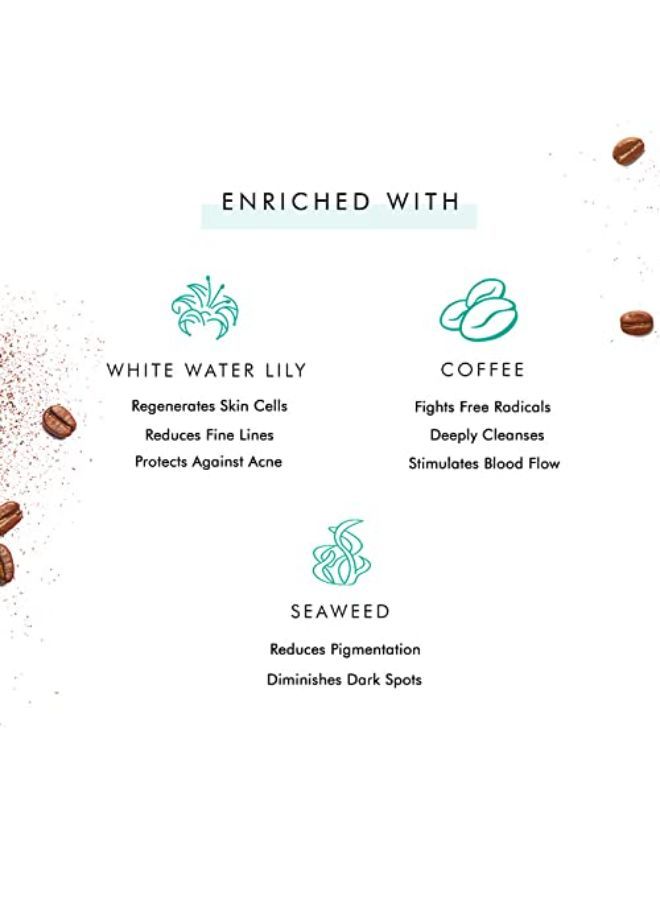 MCaffeine غسول الوجه Naked & Raw Coffee (عبوة من قطعتين)، 100 مل | White Water Lily | منظف عميق | بشرة دهنية/عادية | خالٍ من البارابين وSLS - Image 4