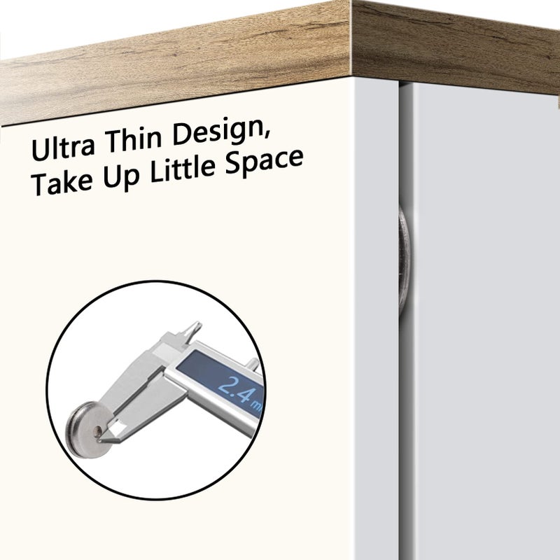 Mousike Magnetic Door Catch Ultra Thin Cabinet Magnets Stainless Steel Drawer Magnet Catch for Sliding Door Closure Kitchen Cabinet Cupboard Closet Closer (4Pack) - Image 2