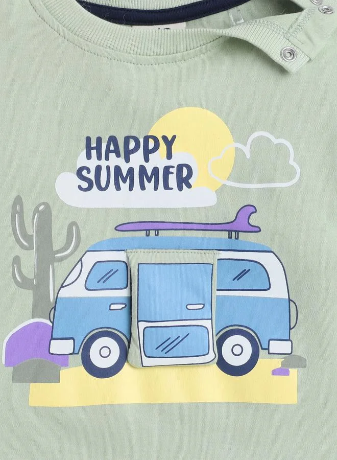 victor and jane Victor And Jane Boys Happy Summer Graphic T-Shirt and Shorts Set