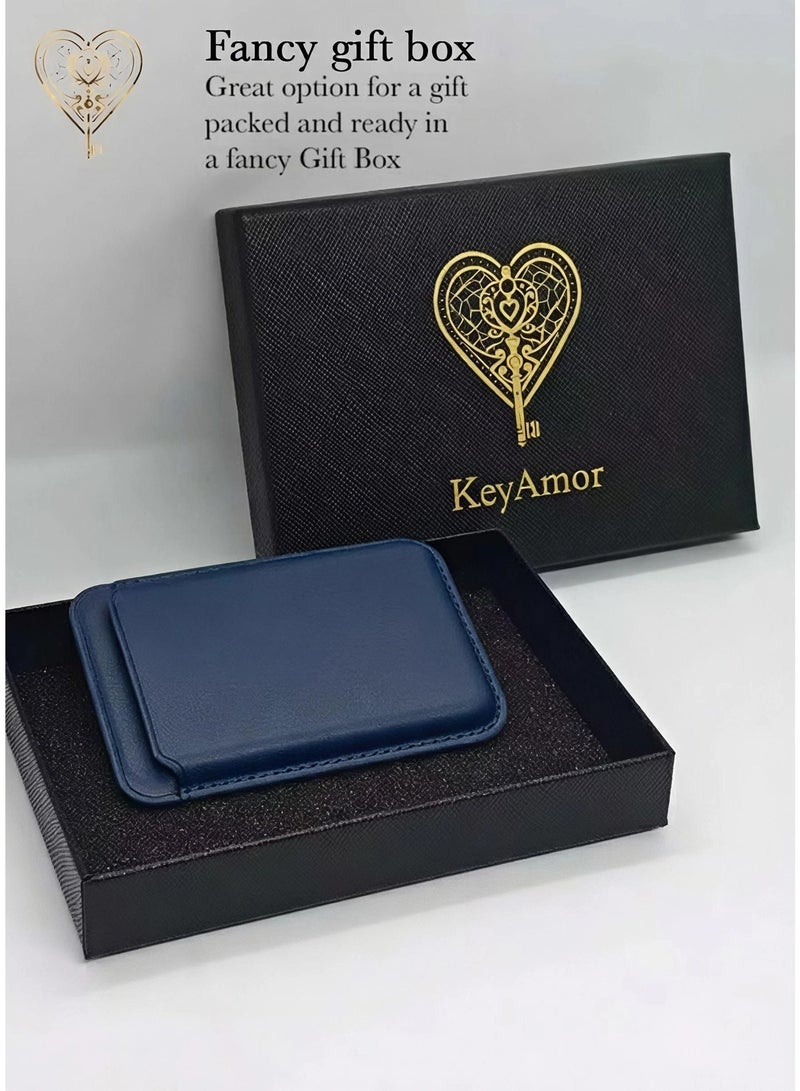 كيامور محفظة ماج سيف متوافقة مع آيفون 16 وآيفون 15 برو ماكس  حامل بطاقات ائتمان مغناطيسي آمن  جلد نباتي  محفظة بطاقات مغناطيسية متوافقة مع أجهزة آبل آيفون 16، 15، 14، 13، 12  تأتي مع علبة هدية - Image 2