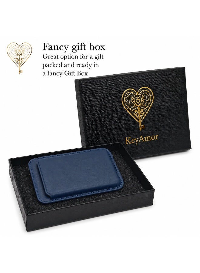 KeyAmor Magsafe Wallet Compatible with iPhone 16 & iPhone 15 Pro Max MagSafe Secure Credit Card Holder Vegan Leather Magnetic Card Wallet Holder Apple iPhone 16,15,14,13,12 Compatible with gift box - Image 2