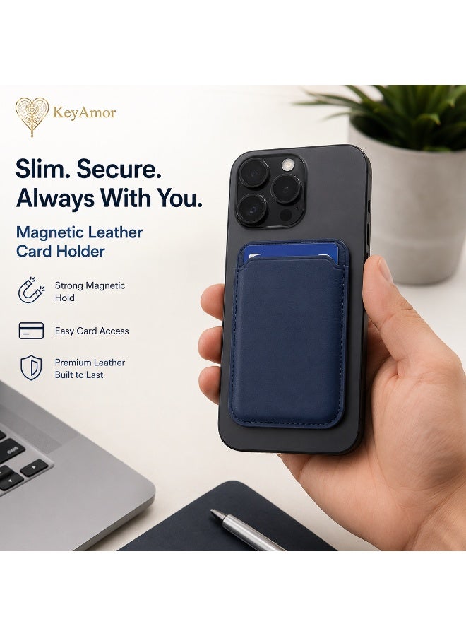 KeyAmor Magsafe Wallet Compatible with iPhone 16 & iPhone 15 Pro Max MagSafe Secure Credit Card Holder Vegan Leather Magnetic Card Wallet Holder Apple iPhone 16,15,14,13,12 Compatible with gift box - Image 4