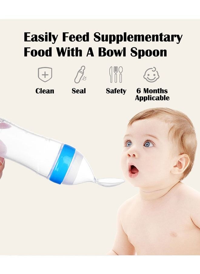 ZCM-HAPPY - 3-Piece Baby Silicone Feeding Accessories, Pacifier Clip Chain, Food Spoon, Food Feeder - Image 1