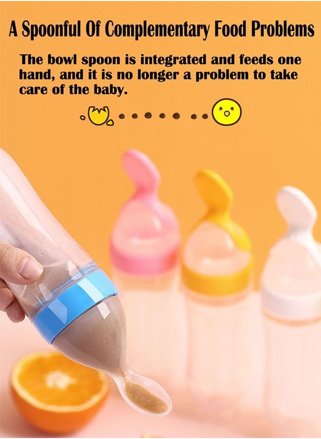 ZCM-HAPPY - 3-Piece Baby Silicone Feeding Accessories, Pacifier Clip Chain, Food Spoon, Food Feeder - Image 1