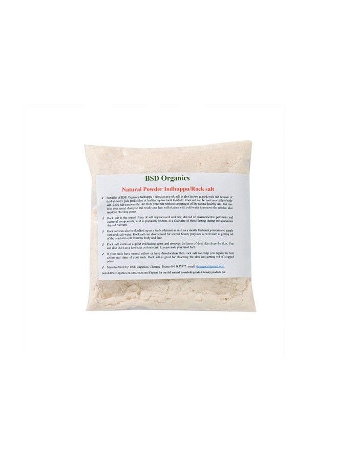 BSD Organics Natural Powder Indhuppu/Rock Salt/Indian Spa Salt/Sendha Namak For Dishes Skin Care Hair Care Oral Care 100 Grams  - Image 2