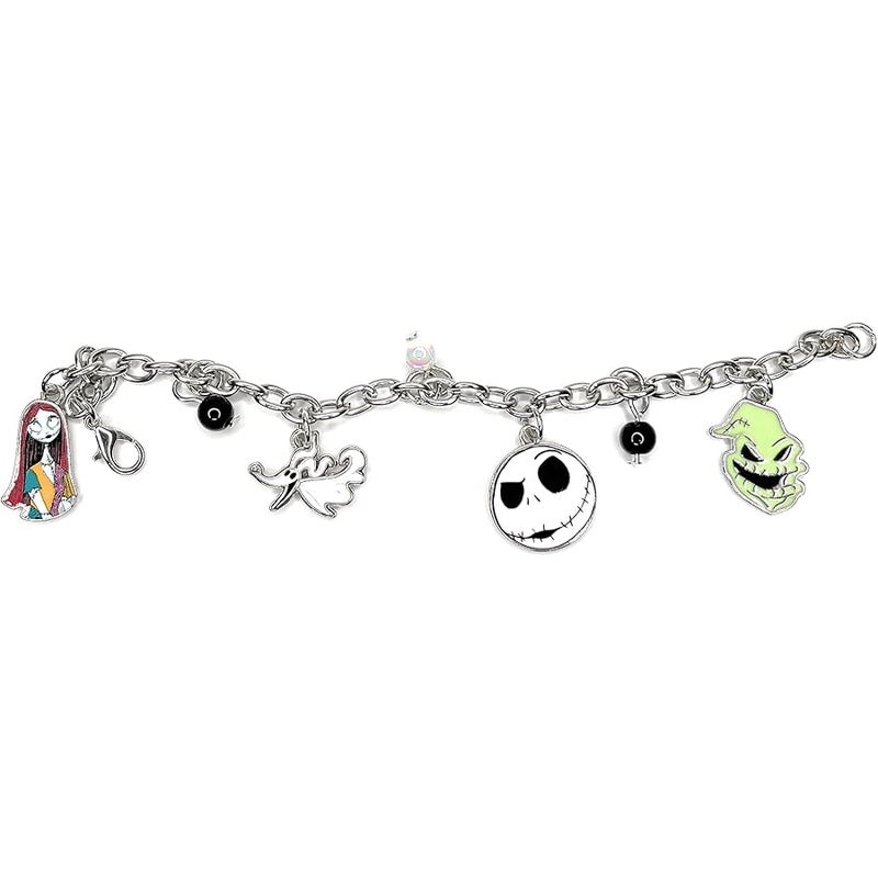 Tim Burton's The Nightmare Before Christmas Charm Metal Bracelet, Small, Metal, Agate
