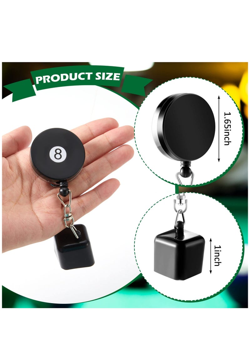 KASTWAVE Billiards Snooker Pool Cue Chalk Holder 2 Pieces Retractable Snooker Practical Tool with Belt Clip for Billiards Chalk Tip Holder - Image 2