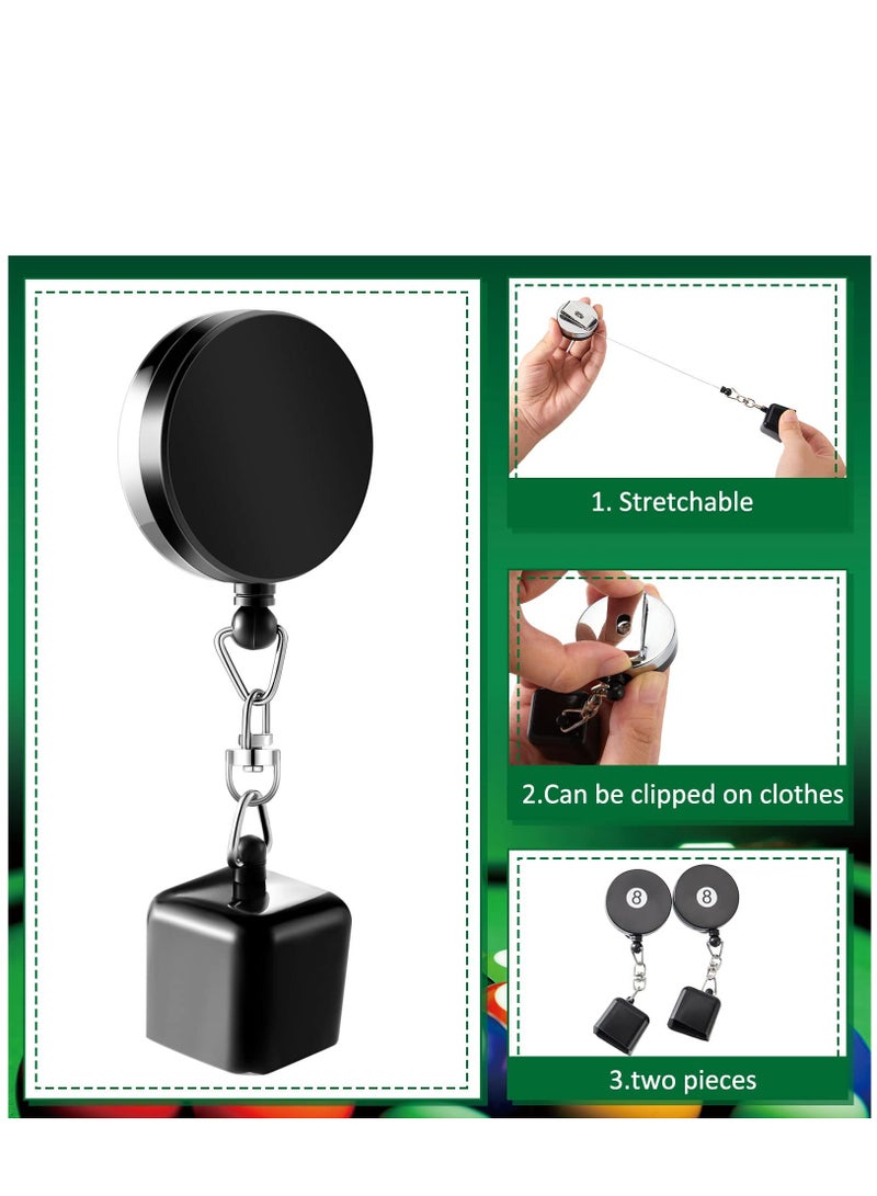 KASTWAVE Billiards Snooker Pool Cue Chalk Holder 2 Pieces Retractable Snooker Practical Tool with Belt Clip for Billiards Chalk Tip Holder - Image 3
