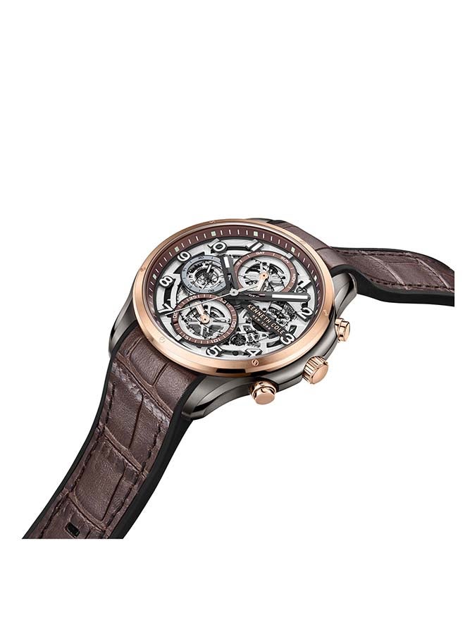 Kenneth Cole New York ساعة رياضية عصرية 42 مم كوارتز متعددة الوظائف بقرص فضي للرجال - Image 3