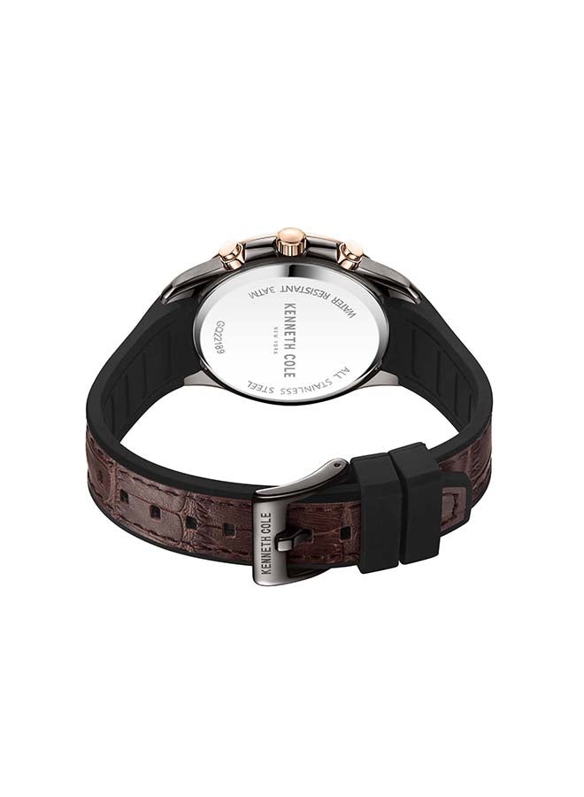 Kenneth Cole New York ساعة رياضية عصرية 42 مم كوارتز متعددة الوظائف بقرص فضي للرجال - Image 2