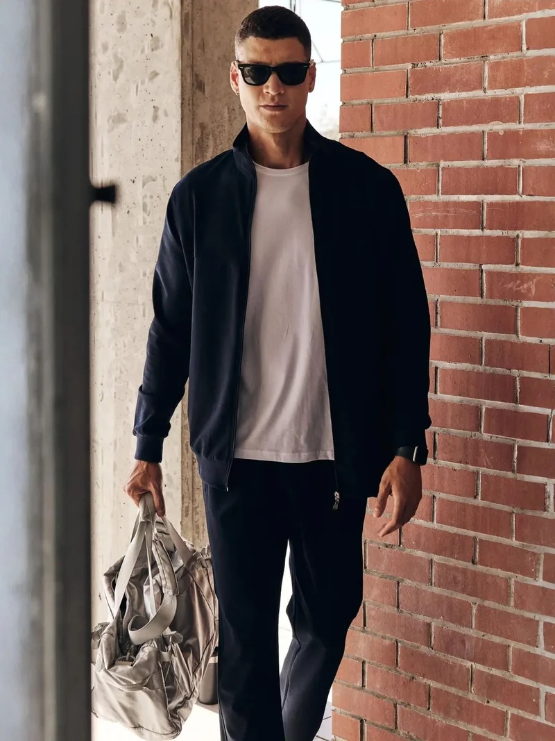 تومي لايف TOMMY Men's Zip-Collar Sweatshirt And Pants Set