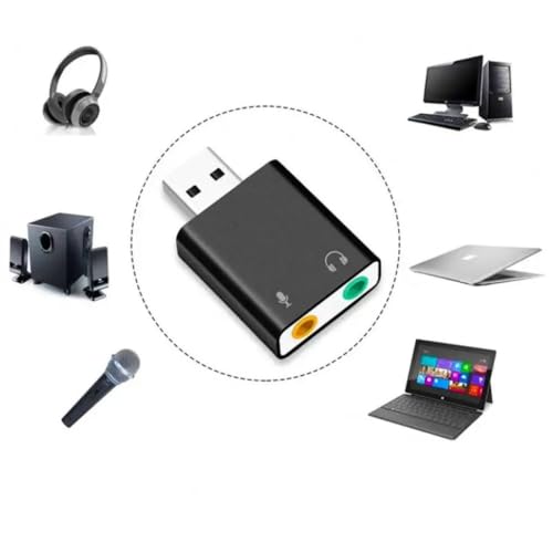 TECHBLAZE USB Sound Card, USB to Audio Jack Adapter 7.1 Channel External Clear Sound Card with 3.5mm TRS TRRS Noise Reduction, Plug & Play for PC, Laptop, Mac, PS4, Microphone Headphone - Image 2