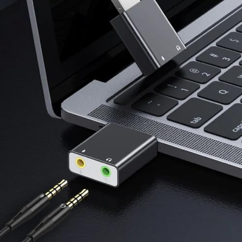 TECHBLAZE USB Sound Card, USB to Audio Jack Adapter 7.1 Channel External Clear Sound Card with 3.5mm TRS TRRS Noise Reduction, Plug & Play for PC, Laptop, Mac, PS4, Microphone Headphone - Image 4