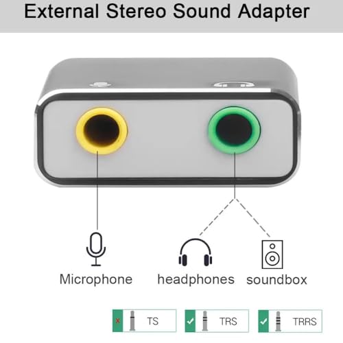 TECHBLAZE USB Sound Card, USB to Audio Jack Adapter 7.1 Channel External Clear Sound Card with 3.5mm TRS TRRS Noise Reduction, Plug & Play for PC, Laptop, Mac, PS4, Microphone Headphone - Image 5