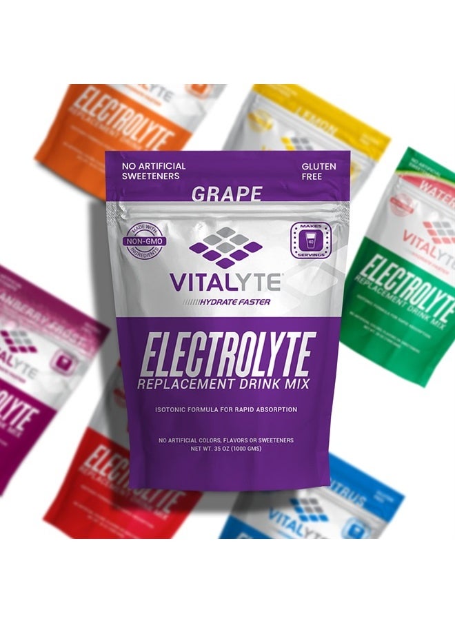 Vitalyte - Electrolyte Powder Drink Mix, Isotonic Electrolyte Hydration Mix, Gluten Free Post Workout Powder Mix, Pack of 1, 35 oz., Grape Flavor - Image 1