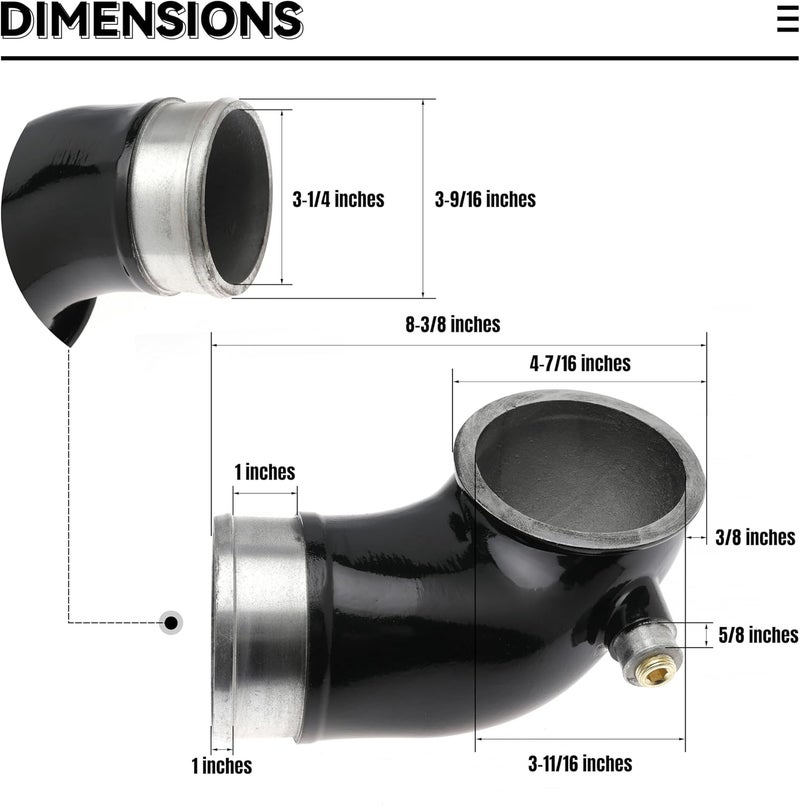 TUELETFU LLY Turbo Mouthpiece 6.6 Inlet Manifold Intake Elbow for Chevy Silverado/GMC Sierra 6.6L V8 Duramax Diesel 2004.5-2005 - Image 2