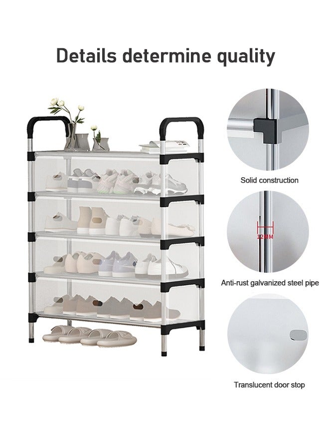 Shoe Rack, Multi-Layer Dust-Proof Shoe Cabinet, Simple Multi-Functional Doorway Shoe Cabinet, Space-Saving Indoor Shoe Rack - Image 5
