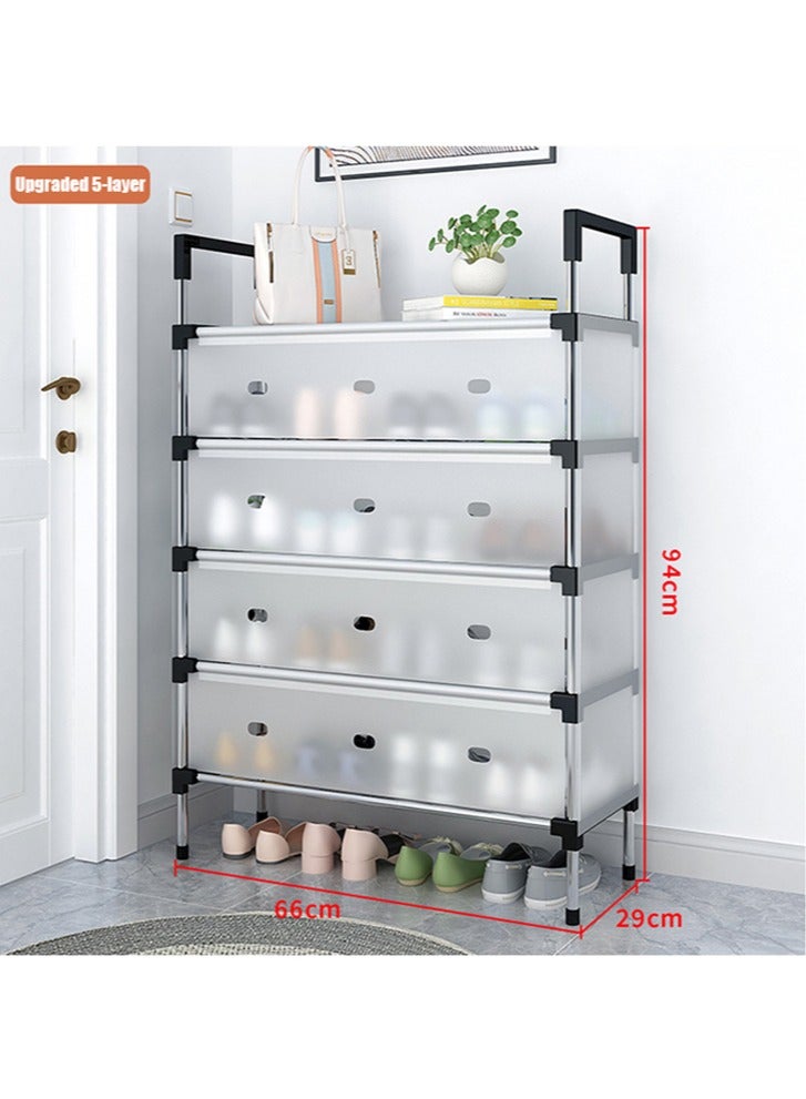 Shoe Rack, Multi-Layer Dust-Proof Shoe Cabinet, Simple Multi-Functional Doorway Shoe Cabinet, Space-Saving Indoor Shoe Rack - Image 4
