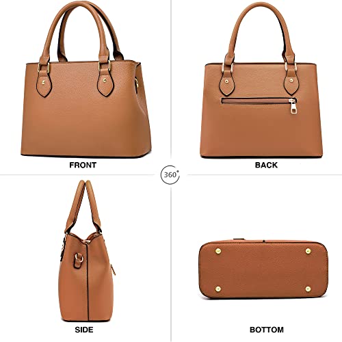 CHICAROUSAL Purses and Handbags for Women Leather Crossbody Bags Women's Tote Shoulder Bag (CC Brown) - Image 3