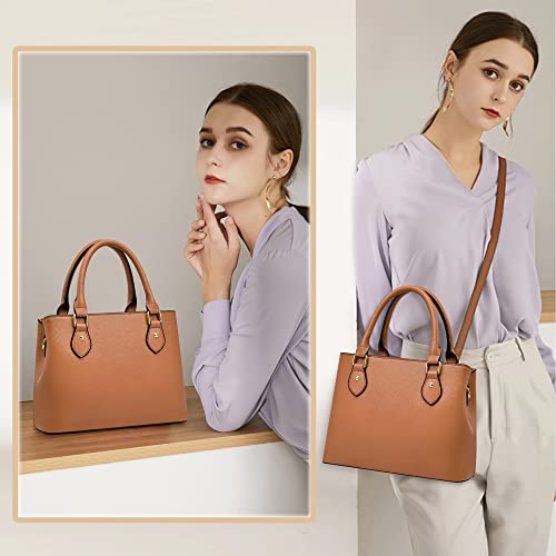CHICAROUSAL Purses and Handbags for Women Leather Crossbody Bags Women's Tote Shoulder Bag (CC Brown) - Image 2