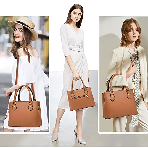 CHICAROUSAL Purses and Handbags for Women Leather Crossbody Bags Women's Tote Shoulder Bag (CC Brown) - Image 4