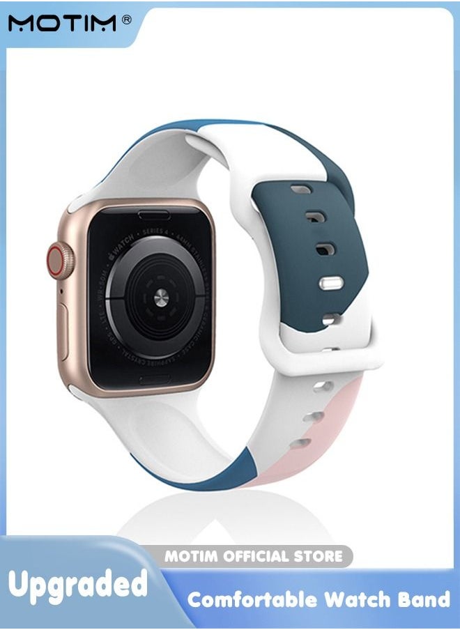 Motim - Morandi Color Sport Bands Compatible with Apple Watch Band 38mm 40mm 41mm for Women/Men Waterproof Soft Silicone Replacement Strap Accessories for iWatch SE Series 8/7/6/5/4/3/2/1 - Image 1