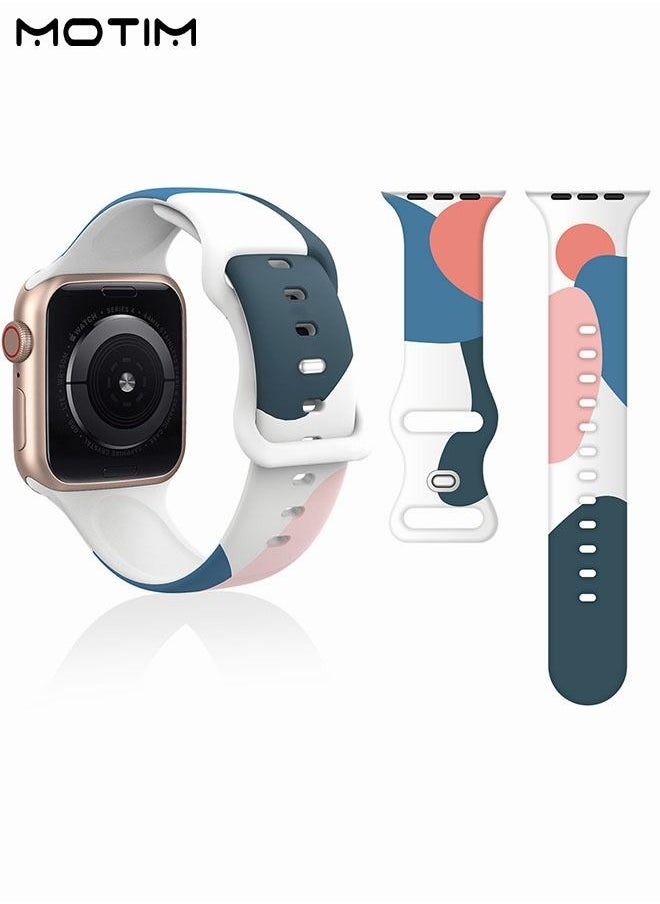 Motim - Morandi Color Sport Bands Compatible with Apple Watch Band 38mm 40mm 41mm for Women/Men Waterproof Soft Silicone Replacement Strap Accessories for iWatch SE Series 8/7/6/5/4/3/2/1 - Image 1
