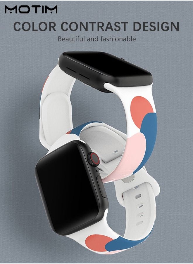 Motim - Morandi Color Sport Bands Compatible with Apple Watch Band 38mm 40mm 41mm for Women/Men Waterproof Soft Silicone Replacement Strap Accessories for iWatch SE Series 8/7/6/5/4/3/2/1 - Image 1