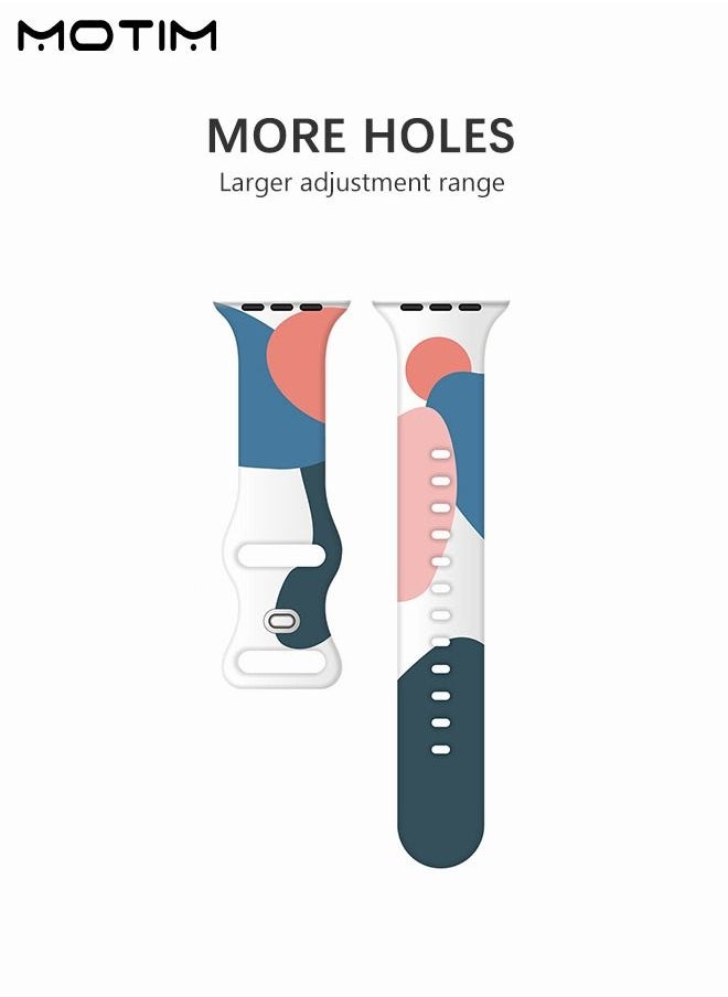 Motim - Morandi Color Sport Bands Compatible with Apple Watch Band 38mm 40mm 41mm for Women/Men Waterproof Soft Silicone Replacement Strap Accessories for iWatch SE Series 8/7/6/5/4/3/2/1 - Image 1