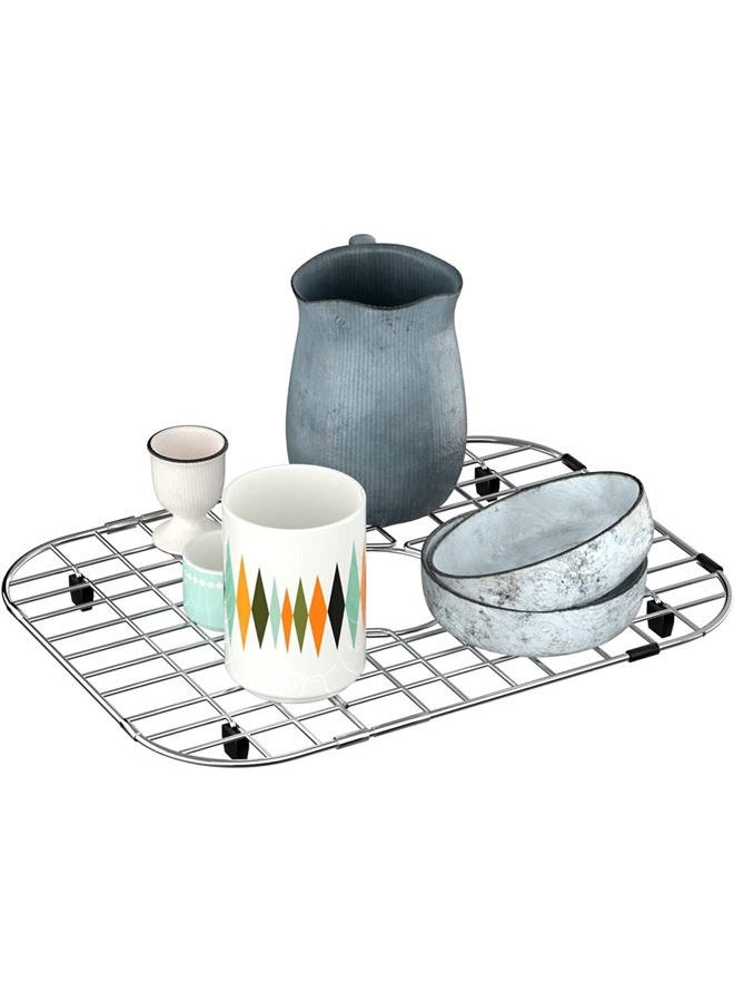 MIYUPTC Kitchen Sink Bottom Grid, Sink Protector Stainless Steel Sink Grate 18"L x 13.4"W with Center Drain Hole for Sink Bowl - Image 4